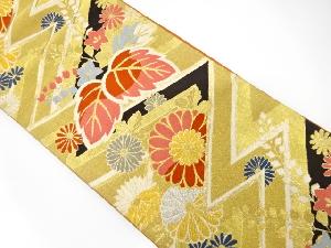 アンティーク　桐に菊模様織り出し袋帯（材料）